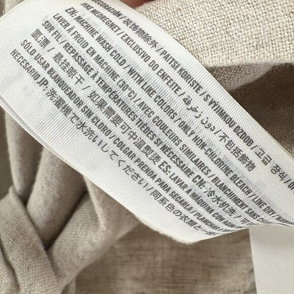 Abercrombie & Fitch Linen Blend Tan Crop Top Tie Front SIZE MEDIUM Womens Shirt - Picture 4 of 10